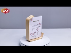 एल आकार के लकड़ी के आधार के साथ एक्रिलिक फोटो फ्रेम