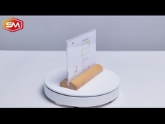 त्रिभुज लकड़ी के आधार के साथ टी आकार एक्रिलिक साइन धारक