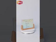 लकड़ी के आधार के साथ ऐक्रेलिक फोटो फ्रेम